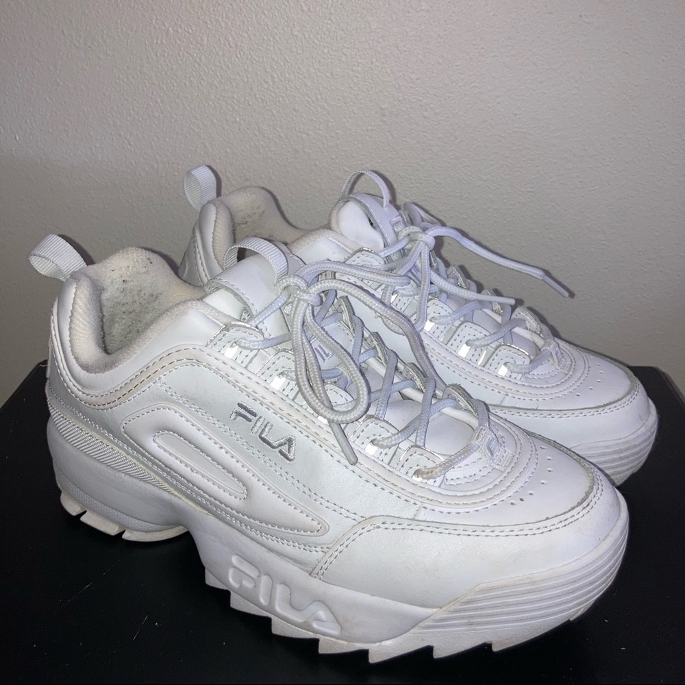 FILA Disruptor 2 All-White Chunky Sneakers
